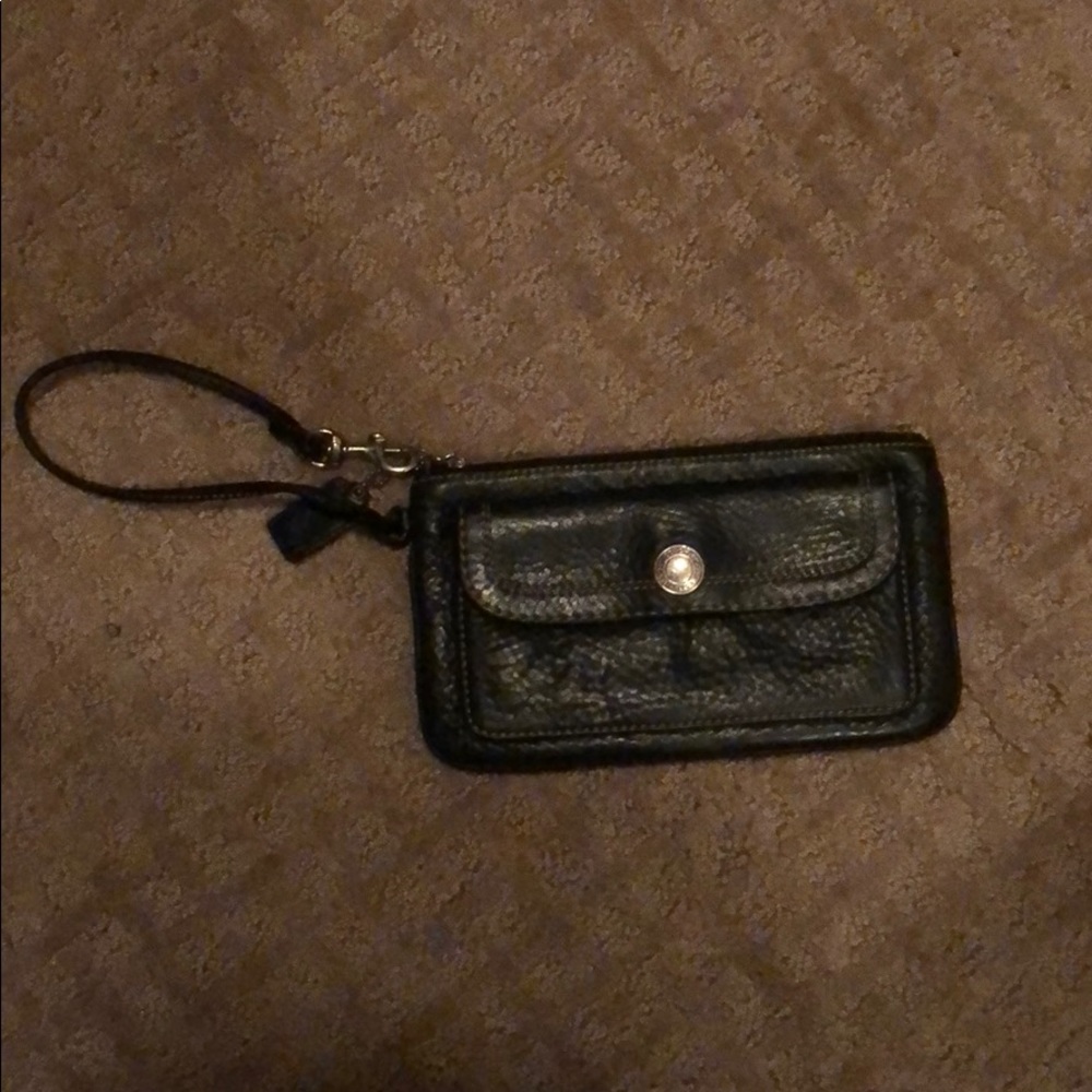 Coach leather wristlet
